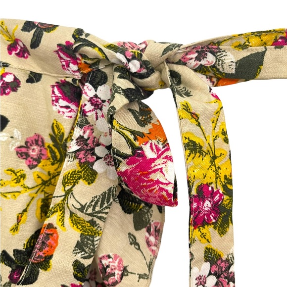 Ashley Stewart Womens Ruffled Hem Wrap Skirt Size 22 Colorful Floral Linen Blend - Picture 3 of 13